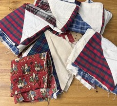 Vintage Fabric Lot Quilting Patchwork Country Plaid Americana