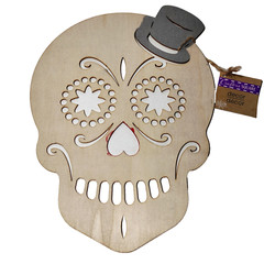 Wood Sugar Skull Day of the Dead Stencil Artists Template 11.5″ x 8.75 in Large