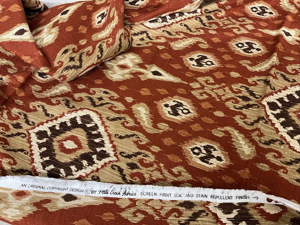 Mill Creek Fabrics Remnant Warm Red With Brown 56” X 65”