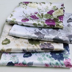 1Yard Vintage Floral Satin Fabric Soft Gown Shirt Scarf Lining Material Soft