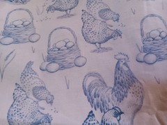 Country Farm Chickens Eggs Cotton Fabric 2 Designs 36″x44″ -18″x22″Cabin Fever