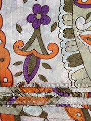 Vintage NOS Pale Pink / Purple Floral Paisley Fabric Rayon 3 Pieces 7 Yds Total