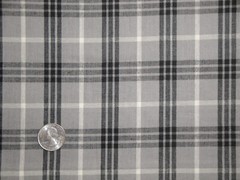 Grey Black White Large Bentley Plaid Homespun Quilt Home Decor Sewing Fabric