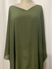 100% Crinkled Silk Crepe de Chine Olive Moss Army Green Fabric 1 Yd. Long 52″ W
