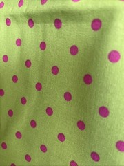 Cotton Fabric Lime Green PinkPolka Dots 2005 Cranston Quilt Shop 1 3/8 Yards