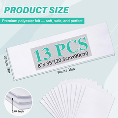 13 Rolls White Felt Fabric,8″X35″(20.5X90Cm) 1.4Mm Thick Soft Felt Fabric Sheet