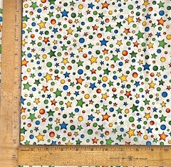 1YD Hoffman International Fabric Giggles 4349 Rainbow Space Cosmic Atomic Stars