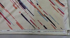 Vtg House N Home Fabrics Drapery 1984 6.5 Yrd Dash Striped Cream Cotton Fabric