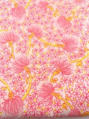 KEY WEST Hand Print Bennet by Leigh Martin FABRIC Neon Pink Floral 45 x 72″ 2 Y