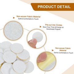 120Pcs Round Felt Circles 30mm (1-1/8″) Non-Woven Felt Fabric Sticker White