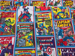 2013 Captain America Marvel Cotton Fabric 3 1/2 yards washed Eugene Textiles