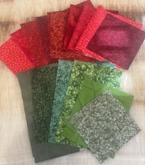 Junk Journal Fabric Lot Moda Grunge Christmas Red Green Scrap Quilting 16pc