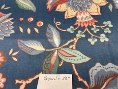 Waverly “Paulina” Floral Drapery Fabric 21″ x 50″ Cotton Blue Multicolor