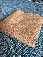 6 yds Damask 100% Cotton Print Fabric – Warm Honey Brown-Arabesque/vine Scroll