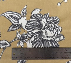 Braemore Design Screen Printed VAT Colors Floral Golden Caramel Fabric 56″W