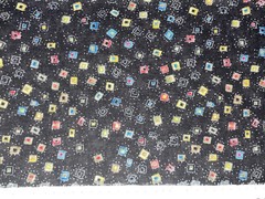 By 1/2 Yd Black w/ Bright Little Squares & Dots RJR “Hey Cowboy” Cotton Fabric