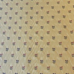 Vtg Floral Sprigs Jacquard Golden Yellow Decorator Textured Heavy Fabric 72×55