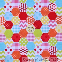 BonEful FABRIC FQ Cotton Quilt Flannel Red White Puppy Dog Bone Tiny Baby Calico