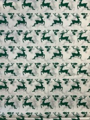 2 Yards Green Reindeer On White Cotton Quilting Fabric Joann Christmas Deer