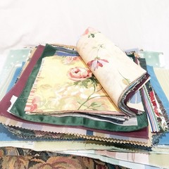 5 Pounds Lot of Fabric Small Scraps Samples Mixed pieces sizes colors textures