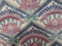 Floral Ikat Vintage Home Decor Fabric 66″ x 20″ one remnant piece Multi-color