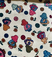 Vintage 1980’s Fabri-Quilt Sunbonnet Girls Florals & Buttons Small Panel 9” X 9”