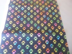 Multicolored Paw Print Cotton Fabric – 14 INCHES WIDE and 36 INCHES LONG