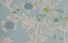 SCALAMANDRE CURTAIN FABRIC “Jardin De Chine 6.4 METRES CIEL 100% COTTON