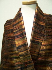 2.5yd DESIGNER FABRIC ITALIAN BLACK GOLD RUST BRICK SATIN FACED MATELASSE PANELS