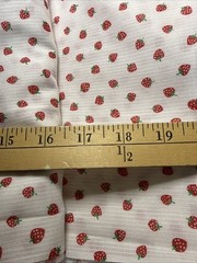 Vintage Delicate Fabric White with Mini Strawberries Fabric 2 Yards 72”x 44”