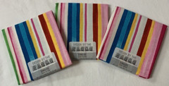 Design By The Piece Fat Quarter Lot Of 3 Pink White Red Blue Yellow Stripes