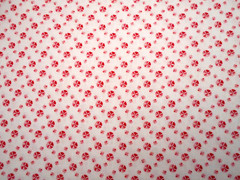 30s Reproduction Fabric By The Yard Sm Round Red Floral on Ivory Premium Cotton