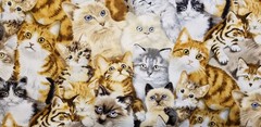 BTHY REALISTIC CUDDLE CATS KITTENS PETS ANIMALS New Cotton Fabric