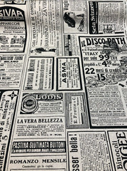 Newspaper Sepia Sordi Cotton Multipurpose Fabric by the yard
