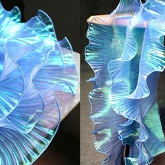 Lace Mermaid Organza Ruffled Transparent Iridescent For Dress Patchworks Sewing