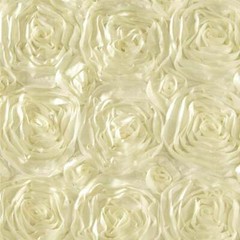 IVORY Rosette Satin Fabric – Sold By The Yard Floral Flowers Satin Decor