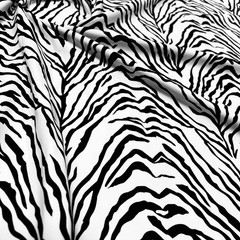 Black & White Animal Print Zebra Stretch Spandex Fabric 60″ by Yard for Swimwear