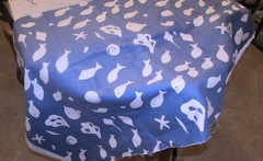 5 1/2 Yards Designer Linen/Cotton Nautical Coastal Blue & White 56″ Wide Fabric