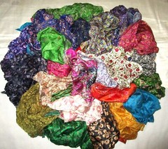 LOT PURE SILK Antique Vintage Sari REMNANT Fabrics 100 GRAMS Floral #ABDPG