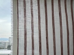 Soft Touch 100% Linen Fabric – Lightweight Vertical Stripe – 51″ Wide, 3 Yards f