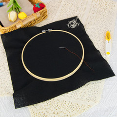 20 PCS Linen Black Embroidery Fabric Pre-Cut Solid Color | 5.9 to 19.6Inch Embro