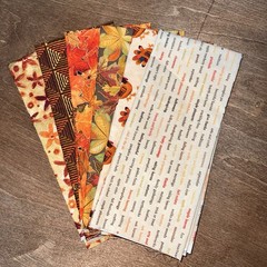 Fall Autumn 6 Fat Quarters Quilters Cotton Turkeys Oak Leaves orange green red