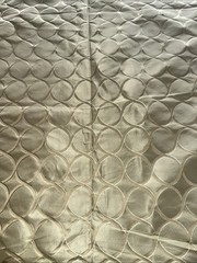 Jim Thompson Fabric Silk Damask Saratoga Gold Circles Bayberry Lg Showroom Panel
