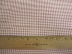 vtg Cotton Woven Fabric Lt Pink Mauve White Tiny Checks Gingham 35″x34″