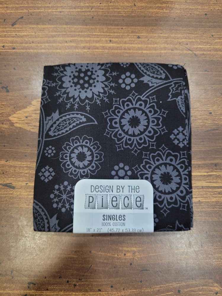 Design By the Piece Material 18×21 New Black with Grey Design