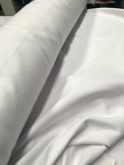 NEW WHITE POLY/COTTON BRUSHED FLEECE FABRIC : #F309NW SELLING BY THE 1/2 METRE