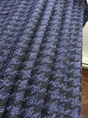 Wool Viscose Houndstooth Bouclé Fabric, Periwinkle, Purple, Black, 2¼ Yds
