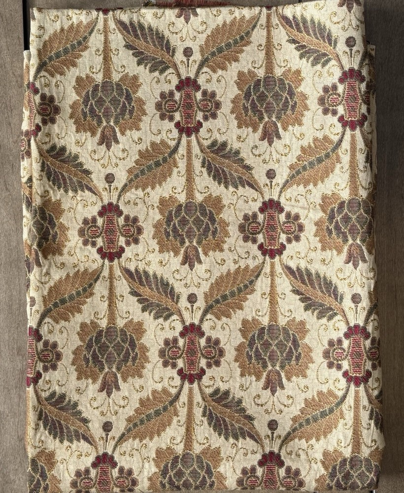 Damask Jacquard Fabric 76″ x 52″ Leaf Pineapple Print Tapestry Upholstery 2 Yds