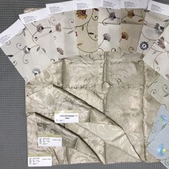 Fabric Swatches 14pc Damask Floral Stripe Viscose Designer Vervain Craft Sample
