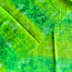 2 YD Bright Green Ombre Floral Fabric Cotton Print